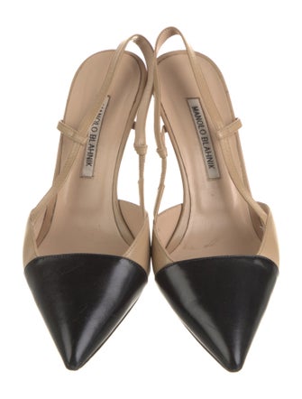 Manolo Blahnik Leather Slingback Pumps