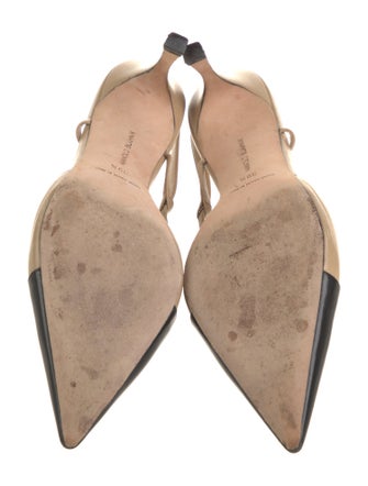 Manolo Blahnik Leather Slingback Pumps