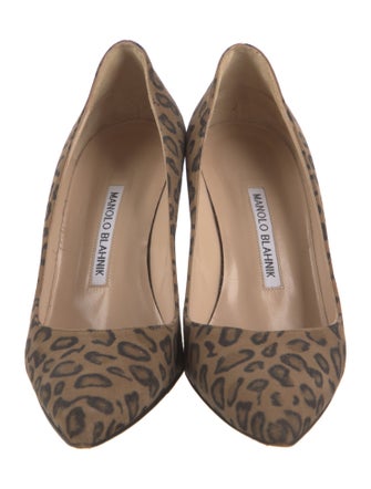 Manolo Blahnik Suede Animal Print Pumps