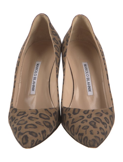 Manolo Blahnik Suede Animal Print Pumps