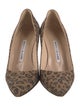 Manolo Blahnik Suede Animal Print Pumps