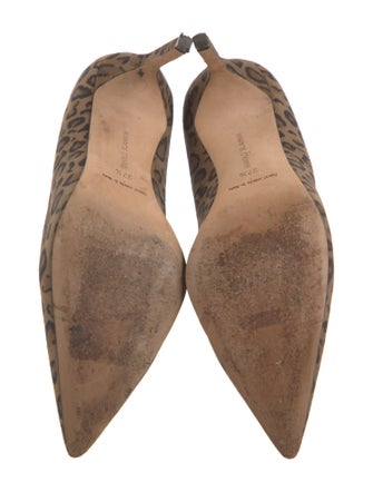 Manolo Blahnik Suede Animal Print Pumps