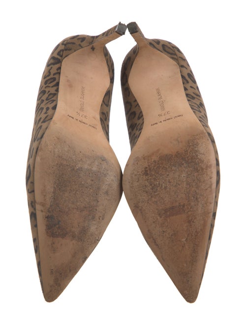 Manolo Blahnik Suede Animal Print Pumps