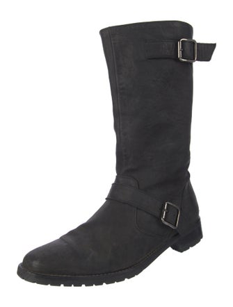 Manolo Blahnik Leather Moto Boots