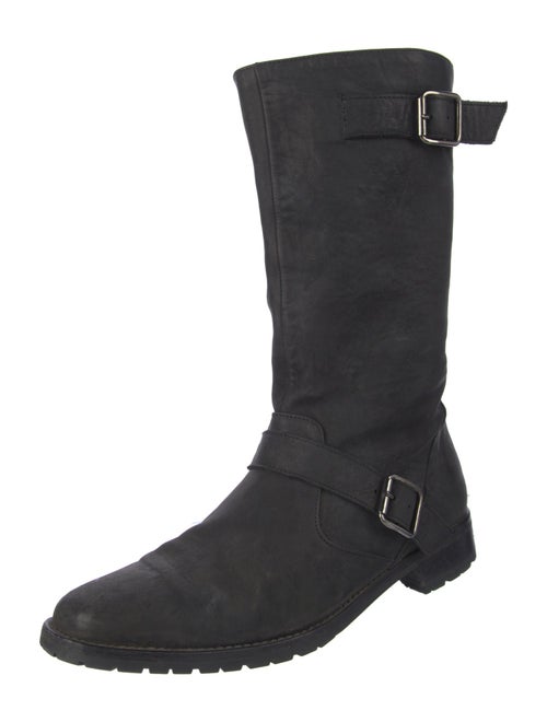 Manolo Blahnik Leather Moto Boots