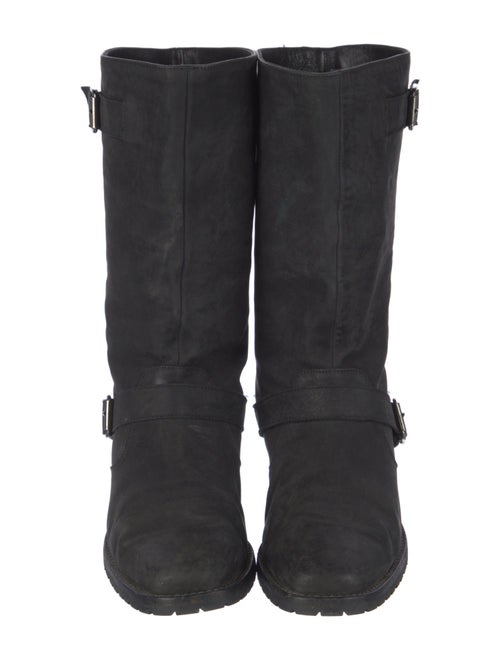 Manolo Blahnik Leather Moto Boots