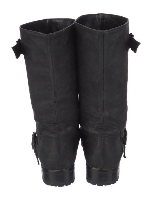 Manolo Blahnik Leather Moto Boots