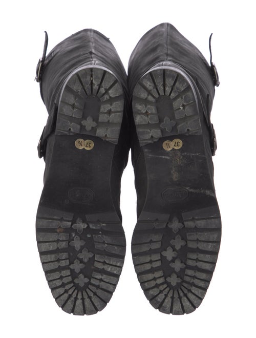 Manolo Blahnik Leather Moto Boots