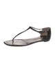 Manolo Blahnik Patent Leather T-Strap Sandals