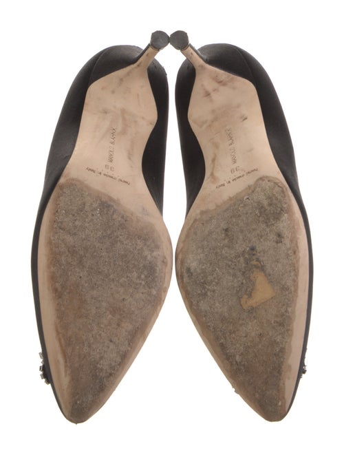 Manolo Blahnik Satin Crystal Embellishments Pumps