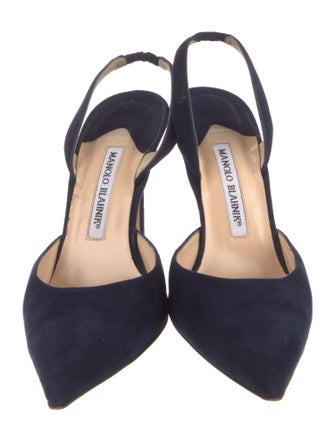 Manolo Blahnik Suede Slingback Pumps
