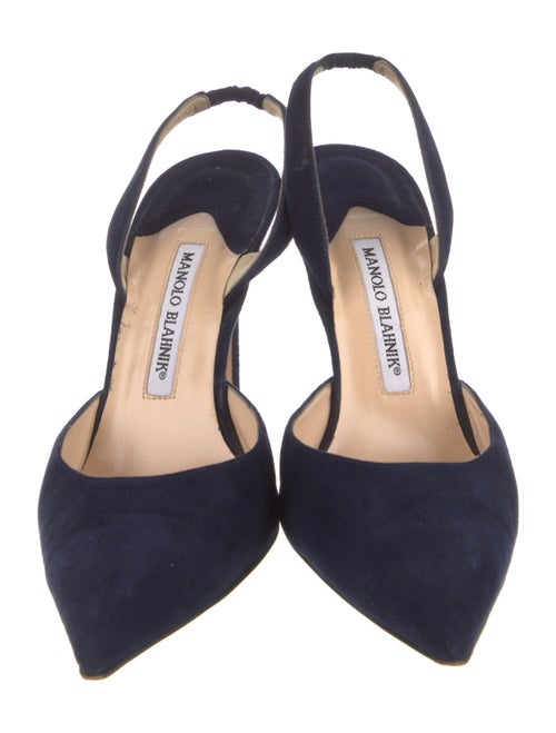 Manolo Blahnik Suede Slingback Pumps