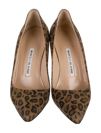Manolo Blahnik Suede Animal Print Pumps