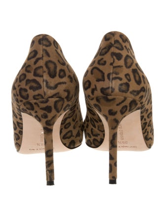 Manolo Blahnik Suede Animal Print Pumps