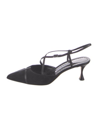 Manolo Blahnik Suede Slingback Pumps