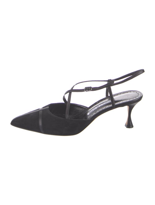 Manolo Blahnik Suede Slingback Pumps