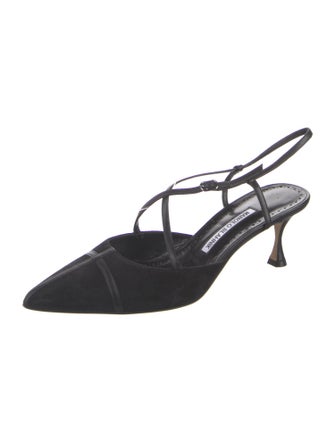 Manolo Blahnik Suede Slingback Pumps