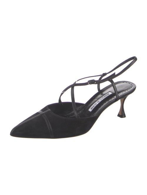 Manolo Blahnik Suede Slingback Pumps