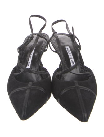 Manolo Blahnik Suede Slingback Pumps