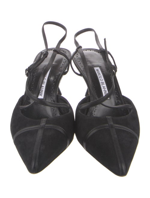 Manolo Blahnik Suede Slingback Pumps