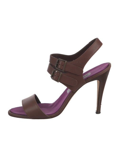 Manolo Blahnik Leather Slingback Sandals