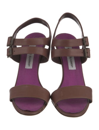 Manolo Blahnik Leather Slingback Sandals