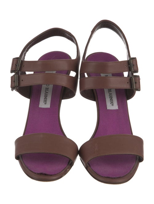 Manolo Blahnik Leather Slingback Sandals
