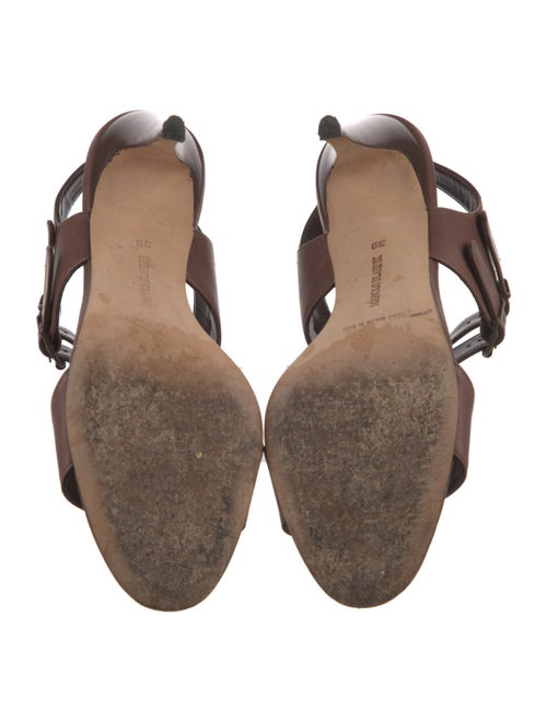 Manolo Blahnik Leather Slingback Sandals