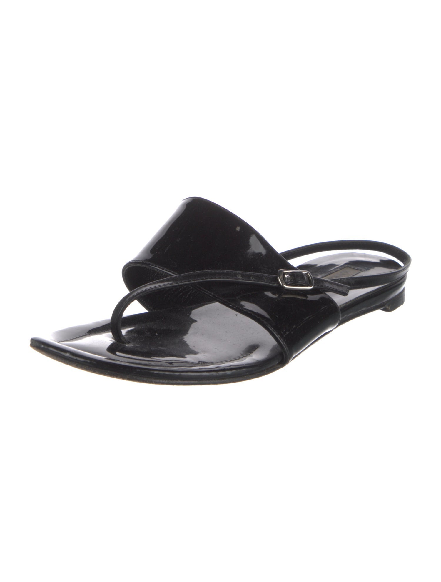 Manolo Blahnik Patent Leather Slides