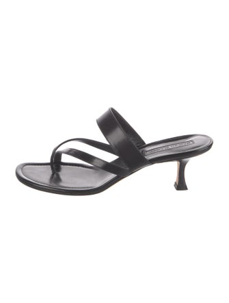 Manolo Blahnik Leather Slides