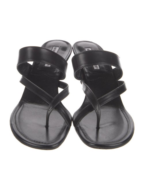 Manolo Blahnik Leather Slides