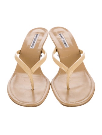 Manolo Blahnik Patent Leather Slides