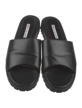 Manolo Blahnik Leather Slides