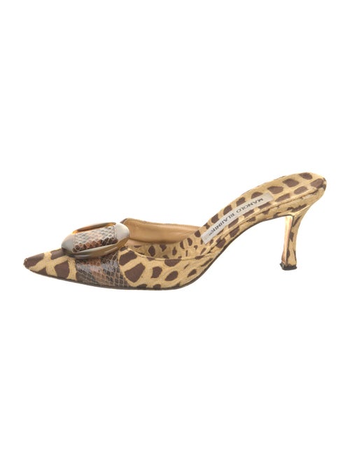 Manolo Blahnik Animal Print Mules