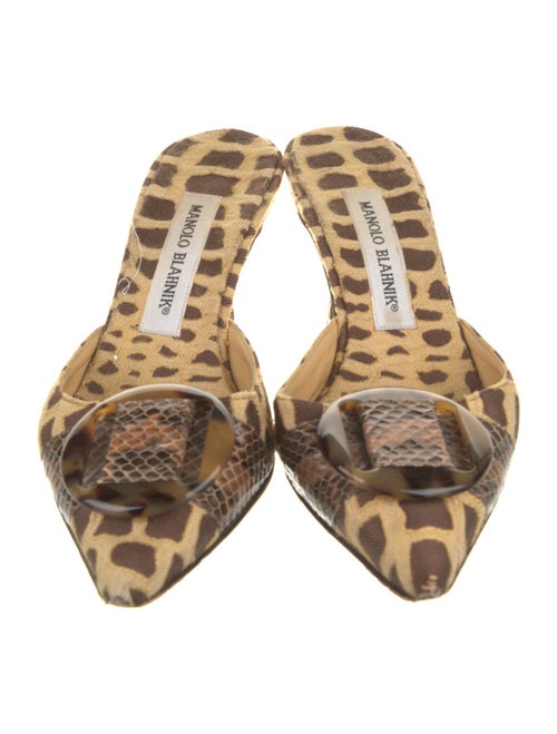 Manolo Blahnik Animal Print Mules