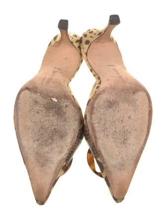 Manolo Blahnik Animal Print Mules