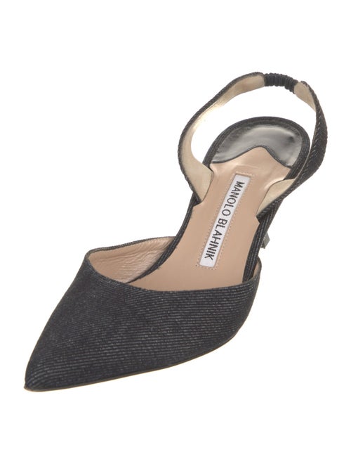 Manolo Blahnik Denim Slingback Pumps