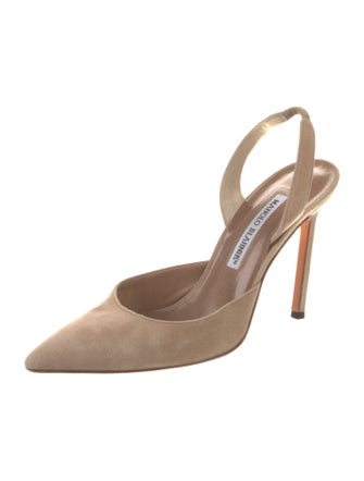 Manolo Blahnik Suede Slingback Pumps