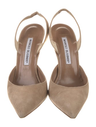 Manolo Blahnik Suede Slingback Pumps