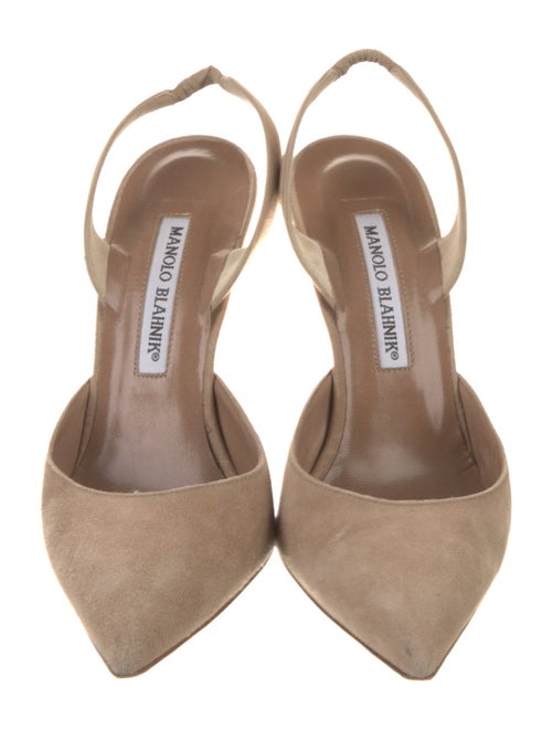 Manolo Blahnik Suede Slingback Pumps