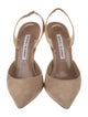 Manolo Blahnik Suede Slingback Pumps