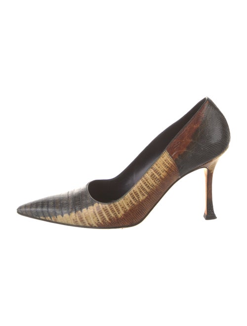 Manolo Blahnik Lizard Animal Print Pumps