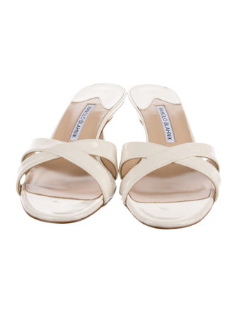 Manolo Blahnik Patent Leather Slides