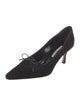 Manolo Blahnik Suede Bow Accents Pumps