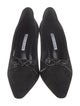 Manolo Blahnik Suede Bow Accents Pumps