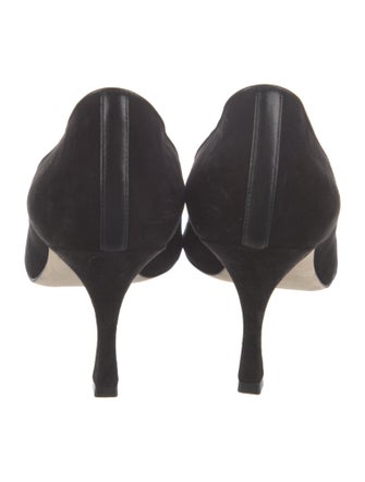 Manolo Blahnik Suede Bow Accents Pumps