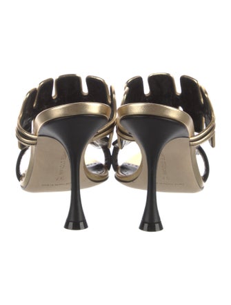 Manolo Blahnik Leather Slides