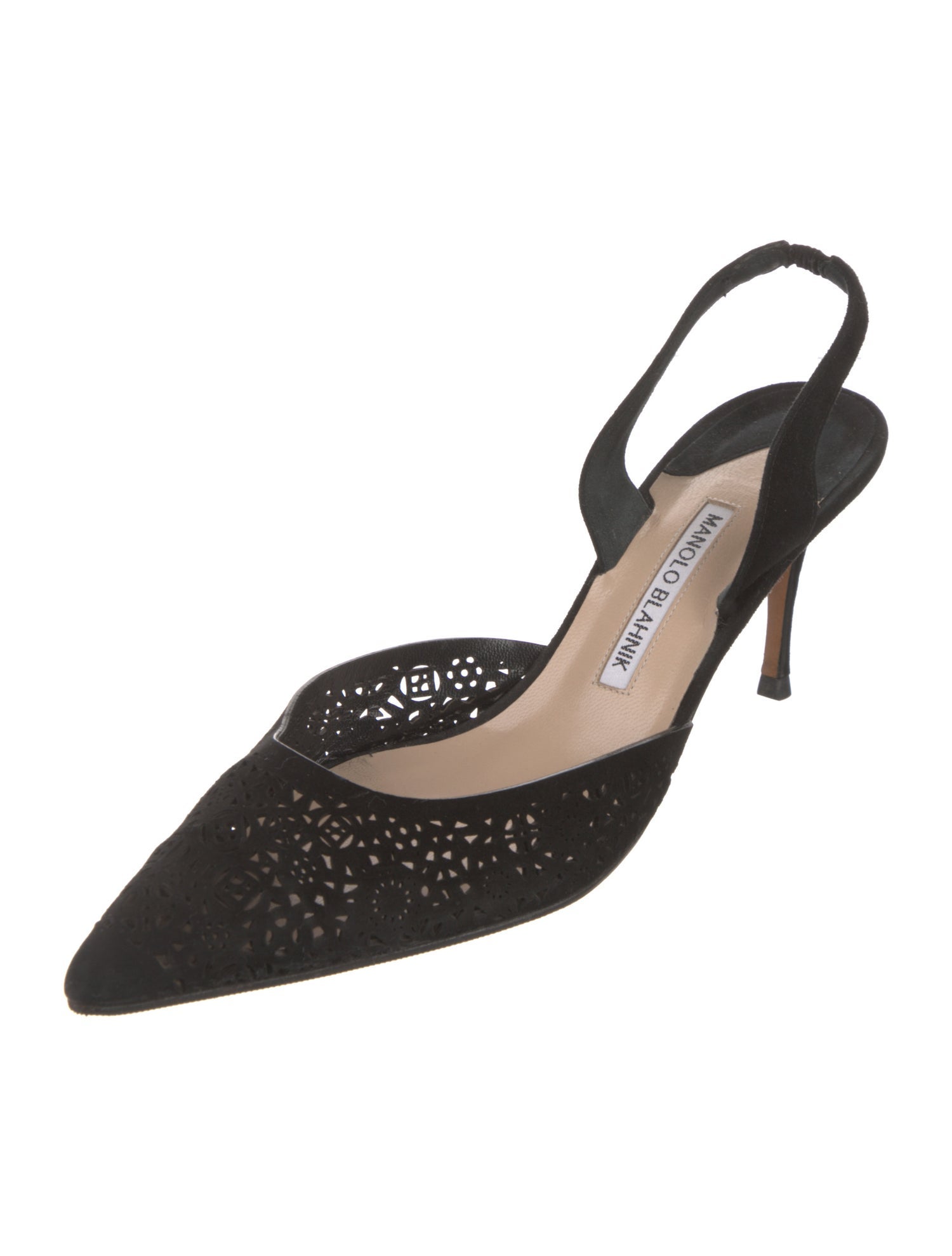 Manolo Blahnik Suede Slingback Pumps
