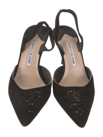 Manolo Blahnik Suede Slingback Pumps