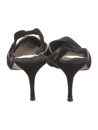 Manolo Blahnik Suede Slingback Pumps